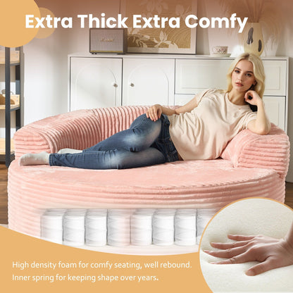 HOOOWOOO Modern Corduroy Fabric Floor Sofa
