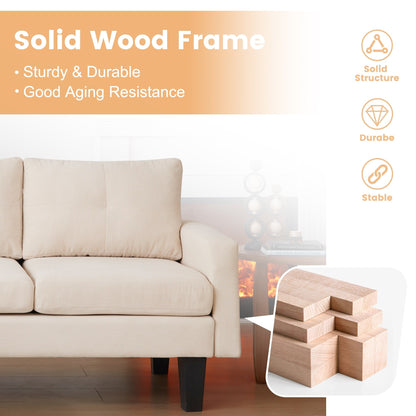 HOOOWOOO Modern L-shaped Corduroy Fabric Chaise Sofa