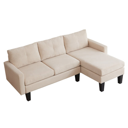 HOOOWOOO Modern L-shaped Corduroy Fabric Chaise Sofa