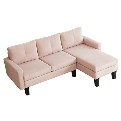 HOOOWOOO Modern L-shaped Corduroy Fabric Chaise Sofa