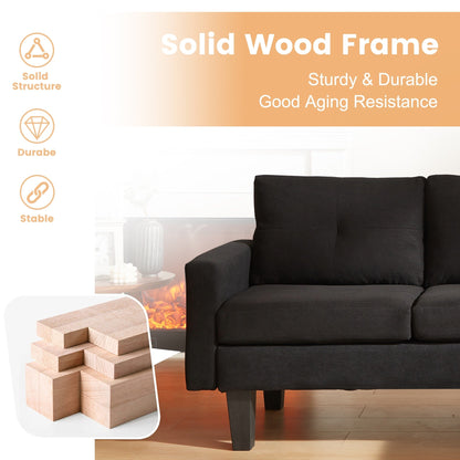 HOOOWOOO Modern L-shaped Corduroy Fabric Chaise Sofa
