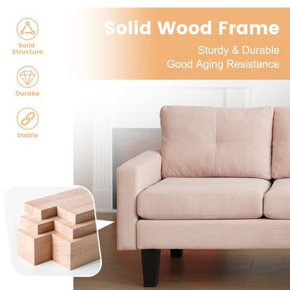 HOOOWOOO Modern L-shaped Corduroy Fabric Chaise Sofa