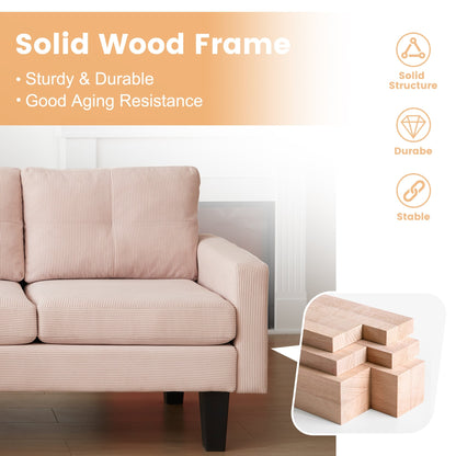 HOOOWOOO Modern L-shaped Corduroy Fabric Chaise Sofa