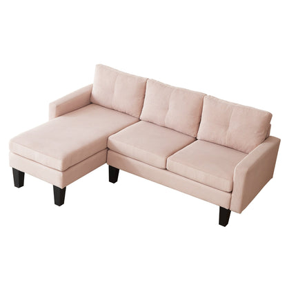 HOOOWOOO Modern L-shaped Corduroy Fabric Chaise Sofa