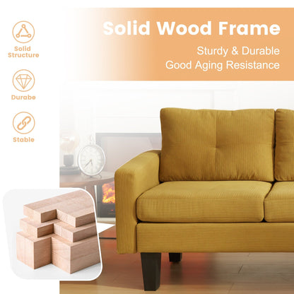 HOOOWOOO Modern L-shaped Corduroy Fabric Chaise Sofa