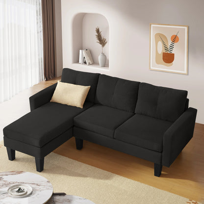 HOOOWOOO Modern L-shaped Corduroy Fabric Chaise Sofa