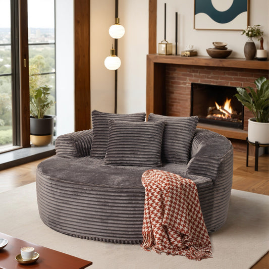 HOOOWOOO Modern Plush Fabric Floor Sofa Couch