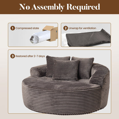 HOOOWOOO Modern Plush Fabric Floor Sofa Couch