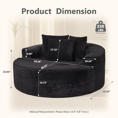 HOOOWOOO Modern Plush Fabric Floor Sofa Couch