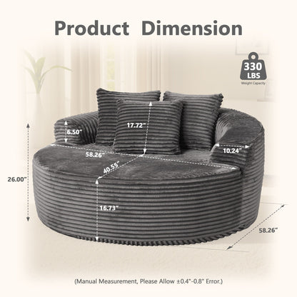 HOOOWOOO Modern Plush Fabric Floor Sofa Couch