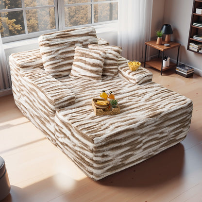 HOOOWOOO Modern Upgraded Fabric Sofa Chaise Lounge