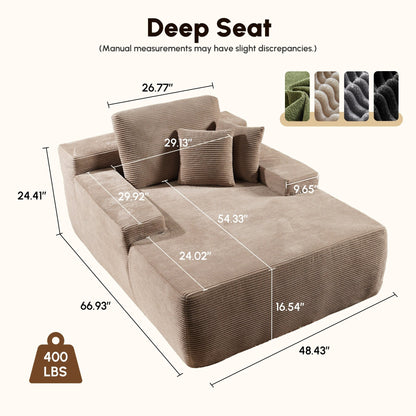 HOOOWOOO Modern Upgraded Fabric Sofa Chaise Lounge
