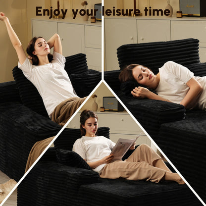 HOOOWOOO Modern Upgraded Fabric Sofa Chaise Lounge