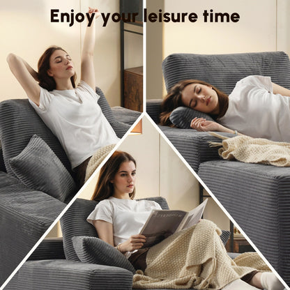 HOOOWOOO Modern Upgraded Fabric Sofa Chaise Lounge