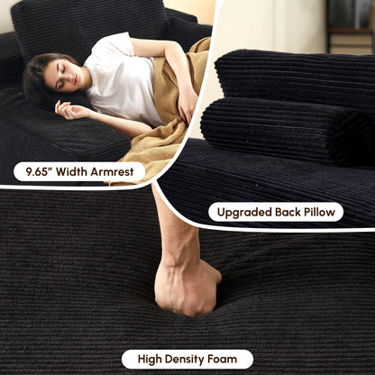 HOOOWOOO Modern Upgraded Fabric Sofa Chaise Lounge