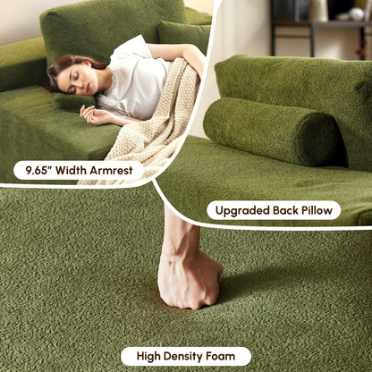 HOOOWOOO Modern Upgraded Fabric Sofa Chaise Lounge