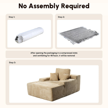HOOOWOOO Modern Upgraded Fabric Sofa Chaise Lounge