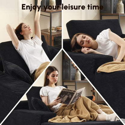 HOOOWOOO Modern Upgraded Fabric Sofa Chaise Lounge