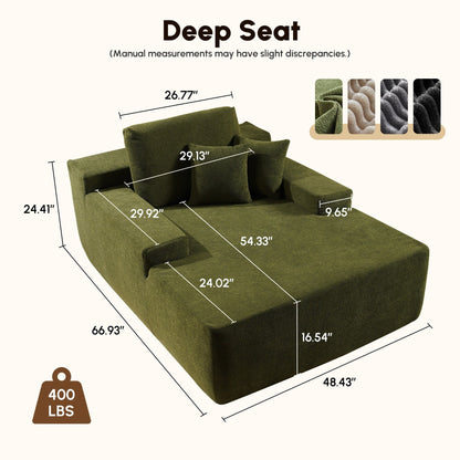HOOOWOOO Modern Upgraded Fabric Sofa Chaise Lounge