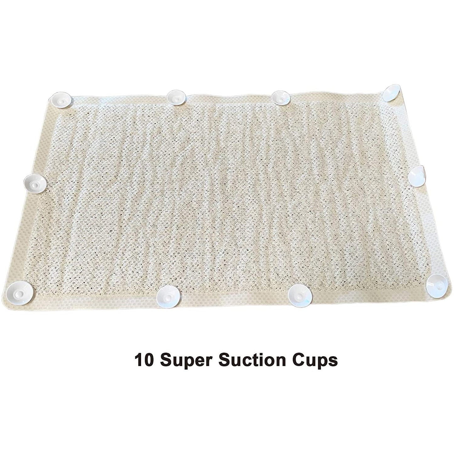 HUJI Slip-Resistant Loofah Shower Mat