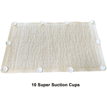 HUJI Slip-Resistant Loofah Shower Mat