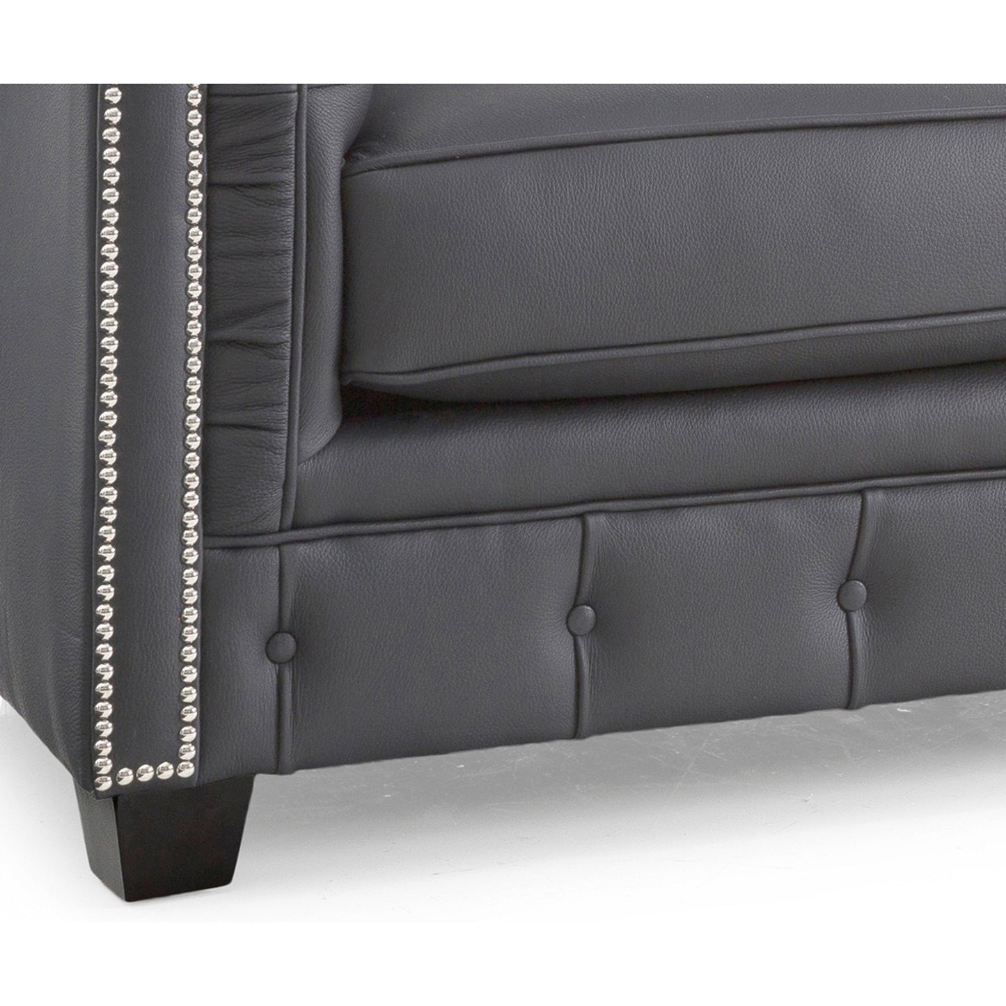 Hancock Tufted Top Grain Italian Leather Chesterfield Sofa - 31 H x 86 W x 40 D