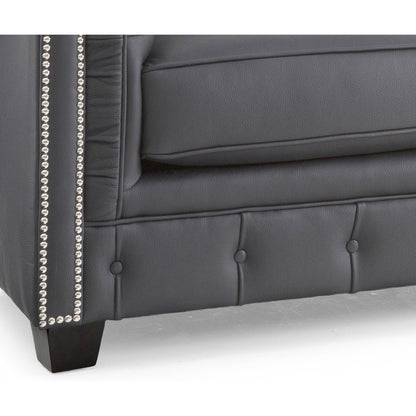 Hancock Tufted Top Grain Italian Leather Chesterfield Sofa - 31 H x 86 W x 40 D