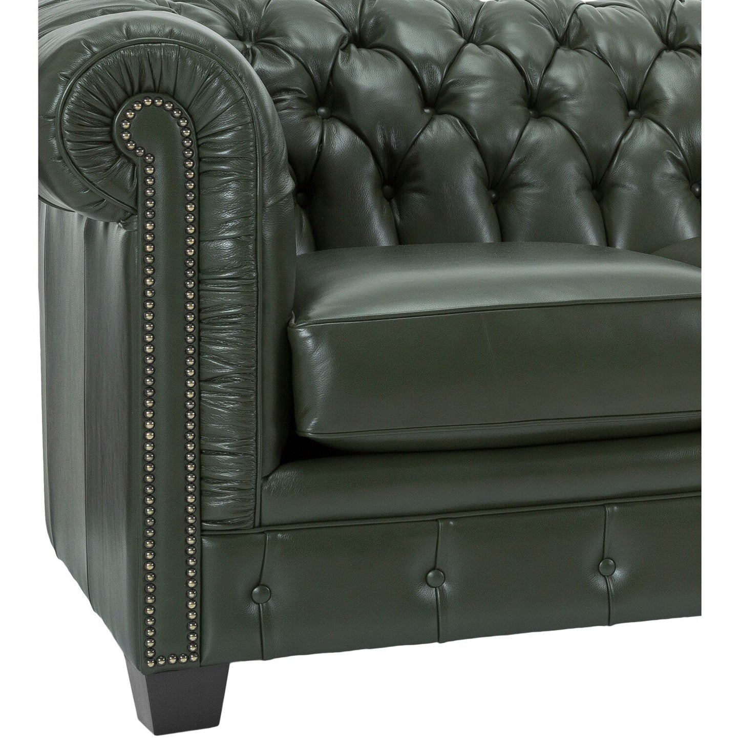 Hancock Tufted Top Grain Italian Leather Chesterfield Sofa - 31 H x 86 W x 40 D
