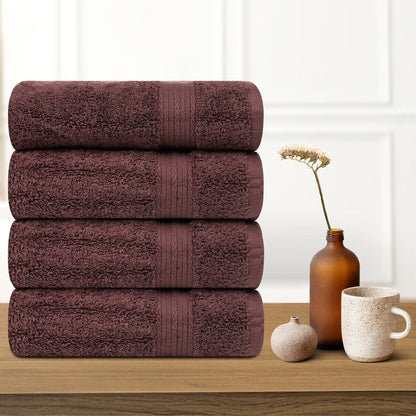 Hand Towels for Bathroom Cotton 600 GSM 18X28 Inch by Ample Decor - 4 Pcs