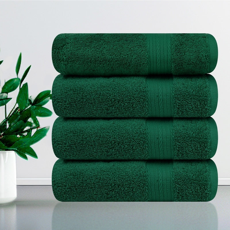 Hand Towels for Bathroom Cotton 600 GSM 18X28 Inch by Ample Decor - 4 Pcs