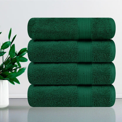 Hand Towels for Bathroom Cotton 600 GSM 18X28 Inch by Ample Decor - 4 Pcs