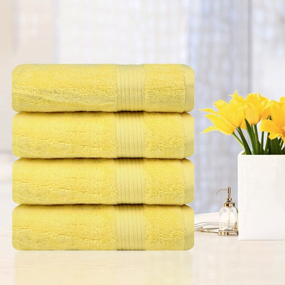 Hand Towels for Bathroom Cotton 600 GSM 18X28 Inch by Ample Decor - 4 Pcs