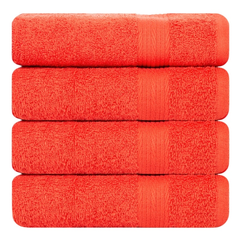 Hand Towels for Bathroom Cotton 600 GSM 18X28 Inch by Ample Decor - 4 Pcs