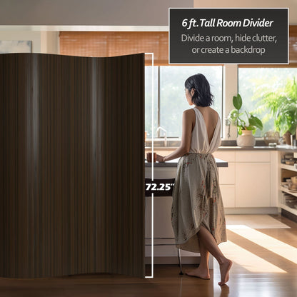 Handmade Bamboo Wave 6-foot Screen (China)