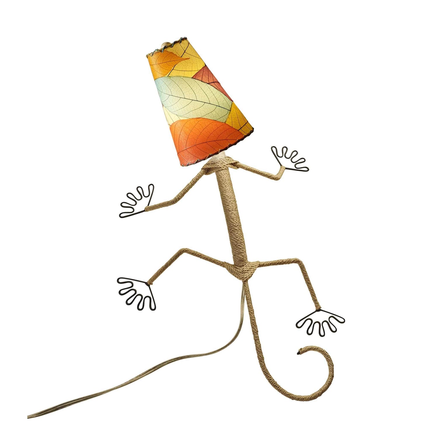 Eangee Handmade Gecko Wall Lamp Combo, Cocoa Leaves Shade, 16 x 7 x 24 in. - 16 x 7 x 24
