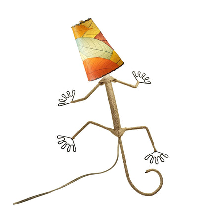 Eangee Handmade Gecko Wall Lamp Combo, Cocoa Leaves Shade, 16 x 7 x 24 in. - 16 x 7 x 24