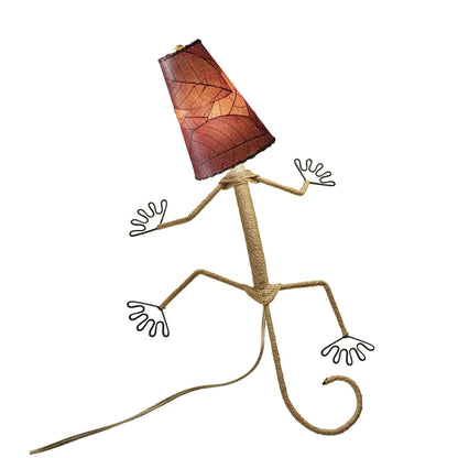 Eangee Handmade Gecko Wall Lamp Combo, Cocoa Leaves Shade, 16 x 7 x 24 in. - 16 x 7 x 24