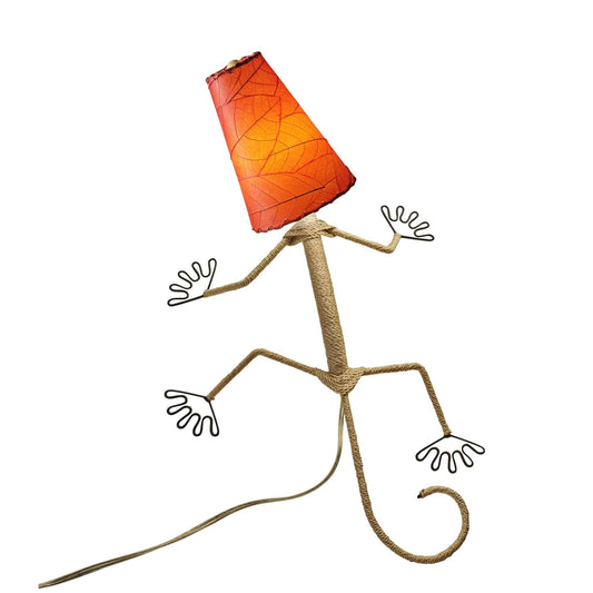 Eangee Handmade Gecko Wall Lamp Combo, Cocoa Leaves Shade, 16 x 7 x 24 in. - 16 x 7 x 24