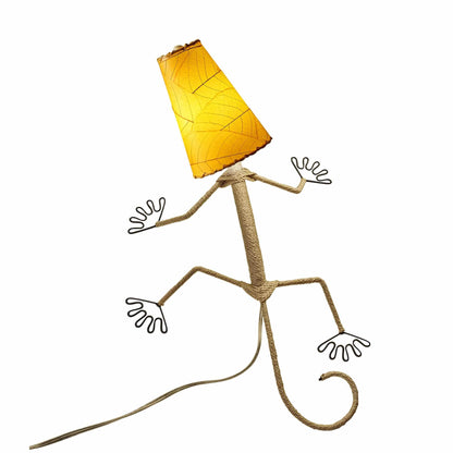 Eangee Handmade Gecko Wall Lamp Combo, Cocoa Leaves Shade, 16 x 7 x 24 in. - 16 x 7 x 24