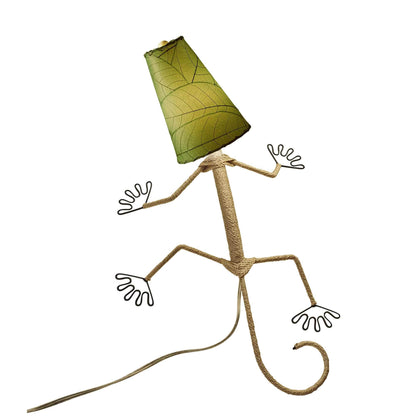Eangee Handmade Gecko Wall Lamp Combo, Cocoa Leaves Shade, 16 x 7 x 24 in. - 16 x 7 x 24
