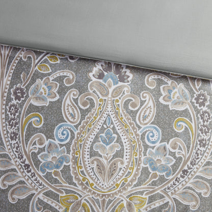 Harbor House Hallie 6-piece Grey Damask Pattern Cotton Comforter Set