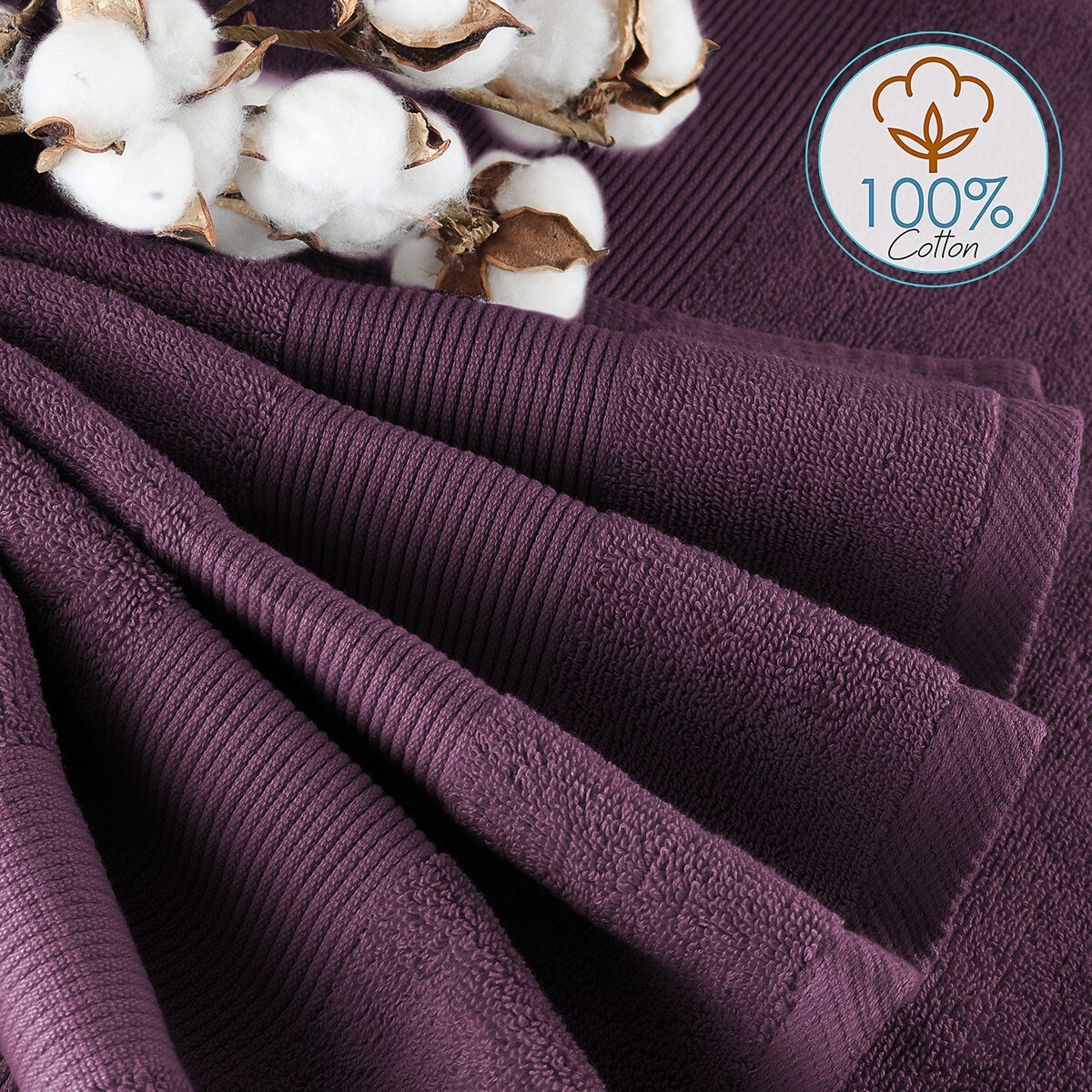 Hearth & Harbor 100 Percent Cotton Ultra Soft and Absorbent Bath Towel Set