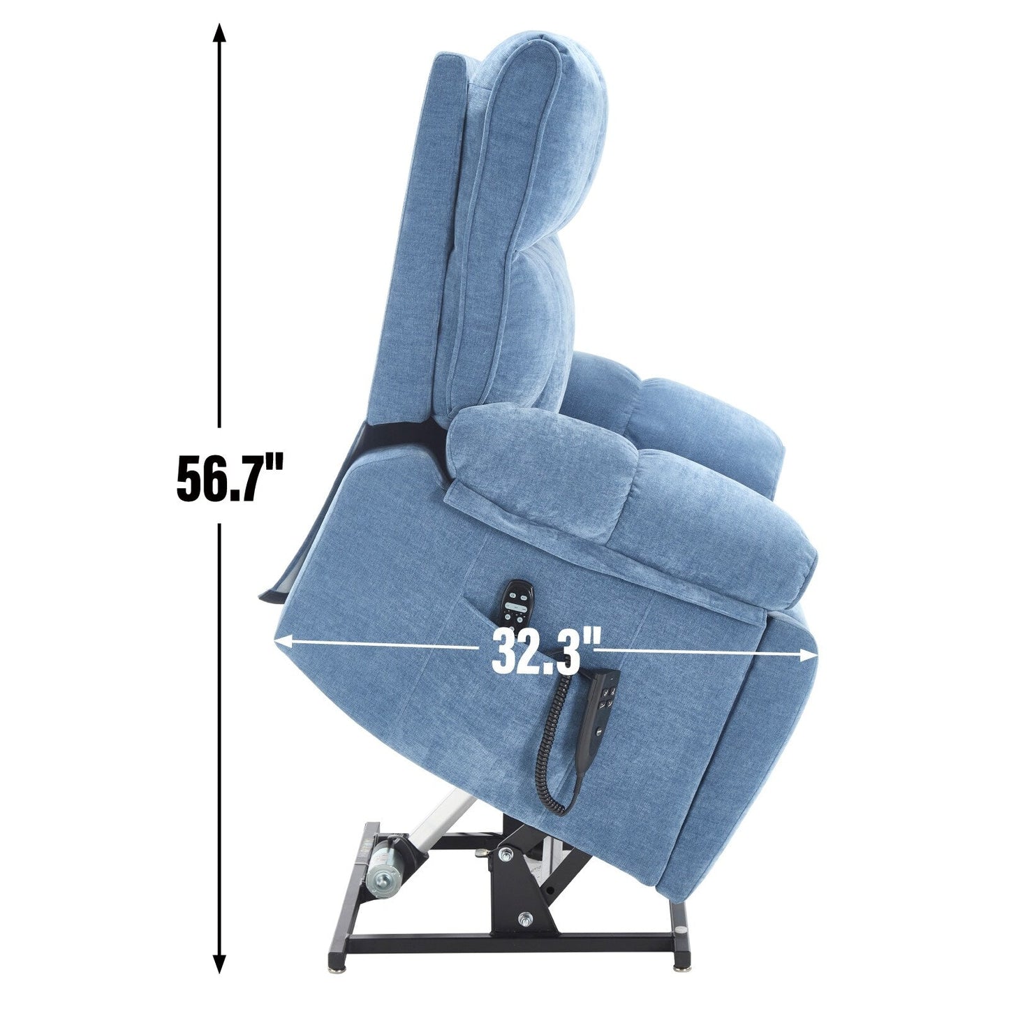 Heat Massage Dual Motor Infinite Position Large Electric Power Lift Recliners with Hidden Cup Holders,Power-Remote,Medium-firm