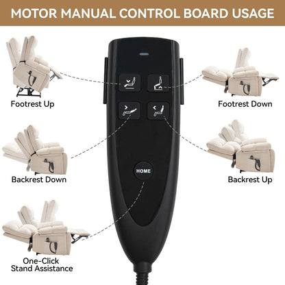 Heat Massage Dual Motor Infinite Position Large Electric Power Lift Recliners with Hidden Cup Holders,Power-Remote,Medium-firm