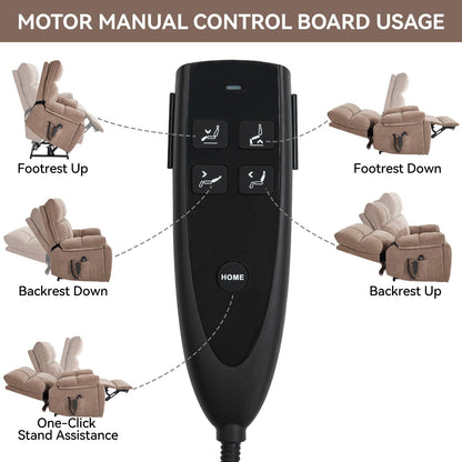 Heat Massage Dual Motor Infinite Position Large Electric Power Lift Recliners with Hidden Cup Holders,Power-Remote,Medium-firm