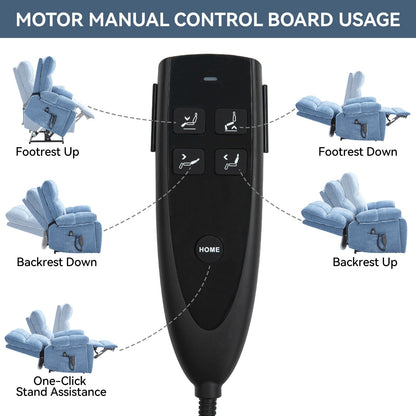 Heat Massage Dual Motor Infinite Position Large Electric Power Lift Recliners with Hidden Cup Holders,Power-Remote,Medium-firm