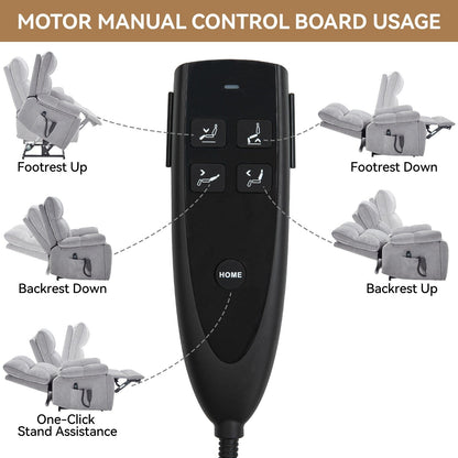 Heat Massage Dual Motor Infinite Position Large Electric Power Lift Recliners with Hidden Cup Holders,Power-Remote,Medium-firm