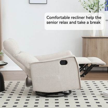Heat Massage Manual Recliner Chair with Rocker and Swivel