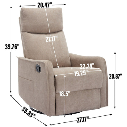 Heat Massage Manual Recliner Chair with Rocker and Swivel