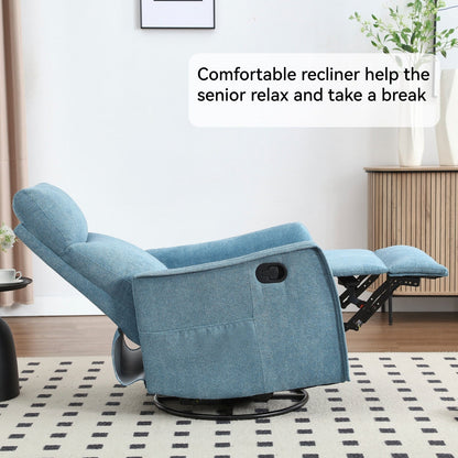 Heat Massage Manual Recliner Chair with Rocker and Swivel